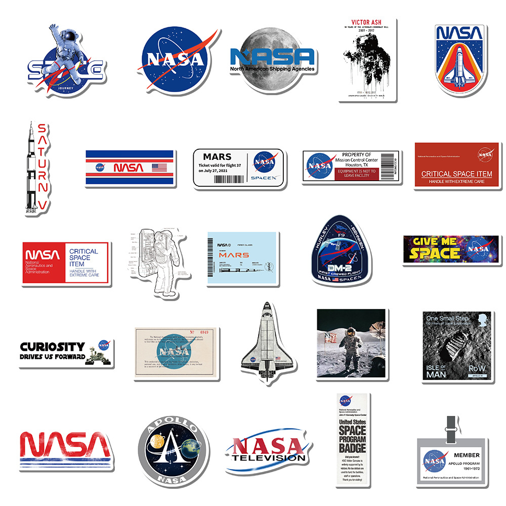 50 Uds. Pegatinas creativas de la serie NASA de astronauta - Temu