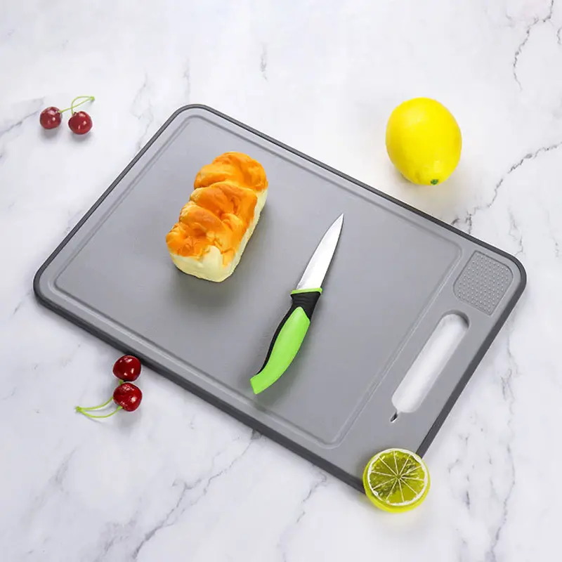1pc double sided cutting board multifunctional food tray rapid thawing plate alloy steel grinding chopping board with knife sharpener for home kitchen details 4