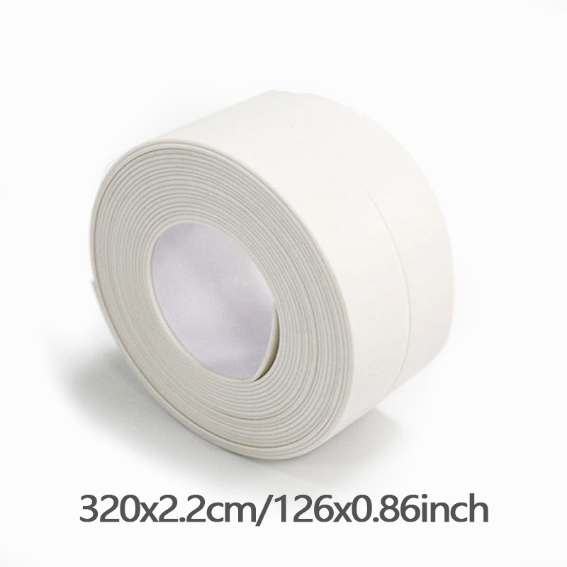2 rollos de cinta selladora autoadhesiva impermeable, cinta adhesiva de PVC  para sellado de paredes, ducha, inodoro, cocina, baño (crema) JM