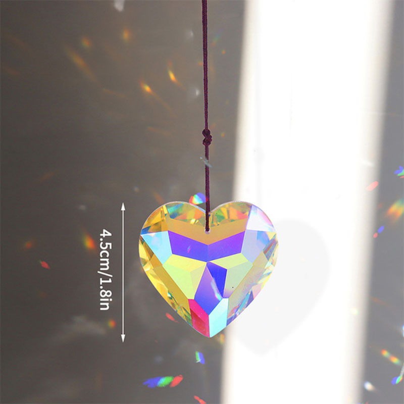 H & D – attrape-soleil en cristal, 50mm, 6 pièces, prisme en forme de cœur, pour  fenêtre, décorations suspendues, pendentif arc-en-ciel - AliExpress