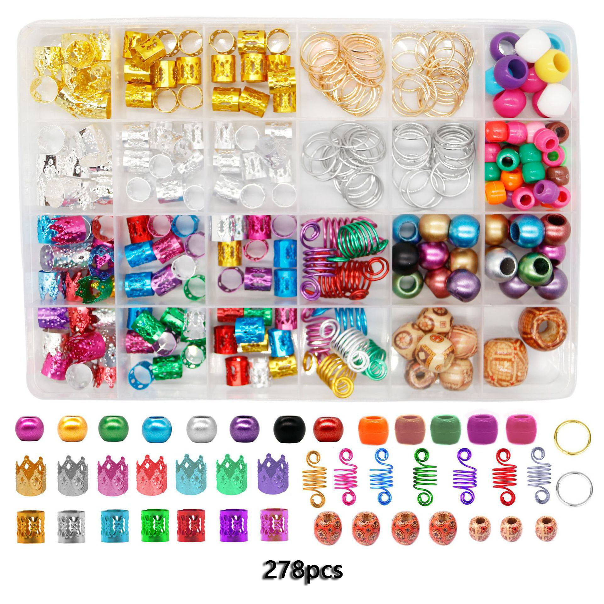 Copper Hair Dreadlocks Cuffs and Charms - Hair Accessory