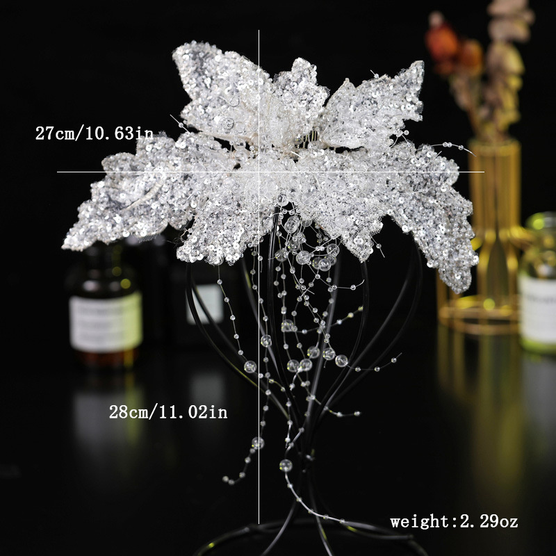 brides hair comb headwear handmade sequins beaded tassels - Temu
