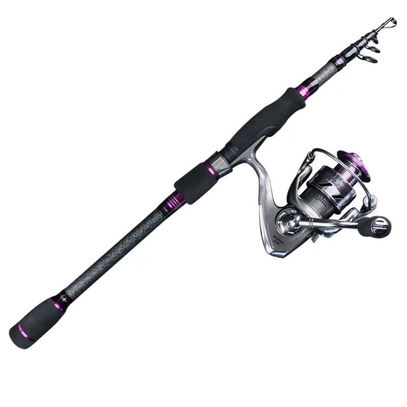 ANGRYFISH Fishing Rod And Reel Combo, Surf Fishing Rod, Carbon Fiber  Telescopic Fishing Pole With Spinning Reels Combo Kit, Travel Saltwater  Freshwate