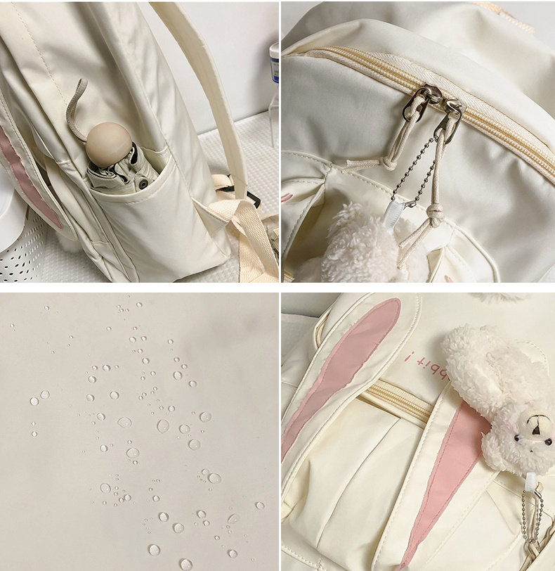 Bunny Backpack, Cute Fashion Casual Sweet Large Capacity Rabbit Ear Nylon  Backpack