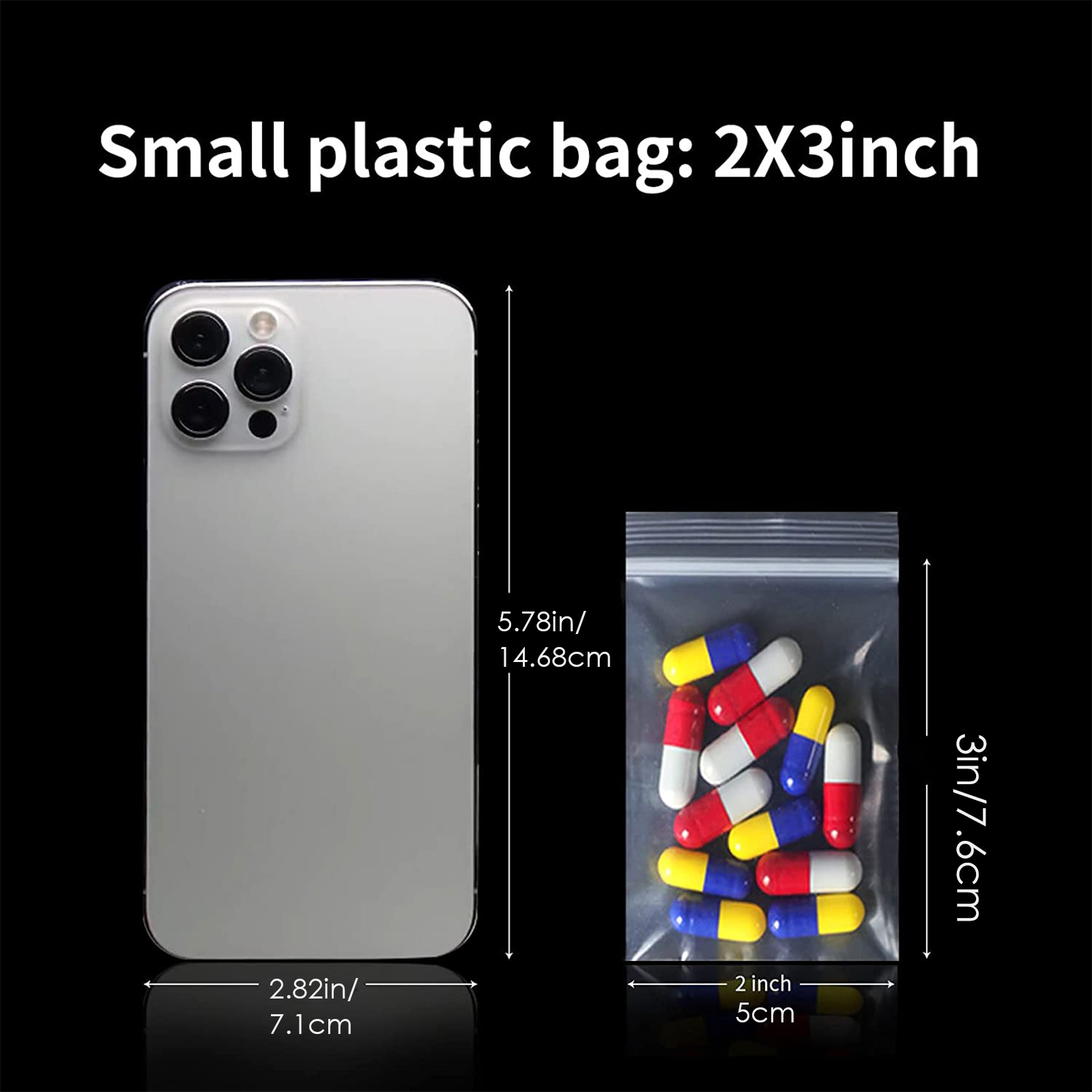 Zip Top 2mil Poly Bags 2x3 W/White Block (100-Pcs)