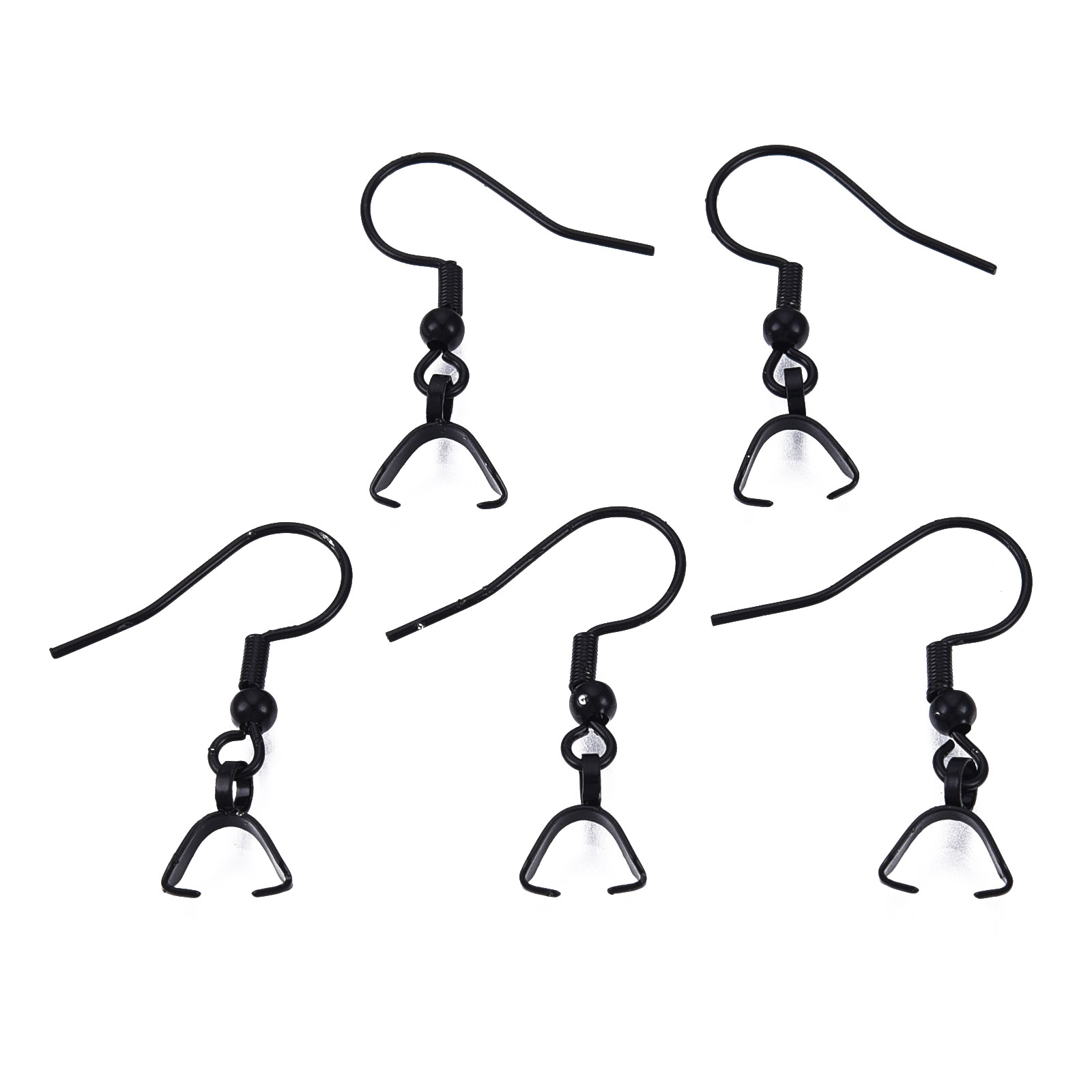 50PCS Earring Hook Pinch Bail Ear Wire DIY Stainless Steel Jewelry Findings