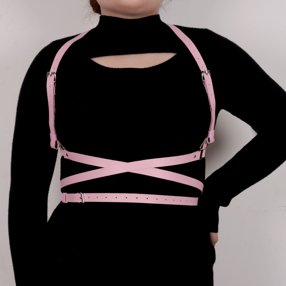Women Pu Leather Harness Belt Clothes Corset Belt Adjustable