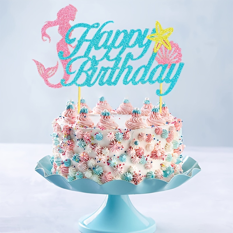 Cake topper Happy Birthday - or pailleté