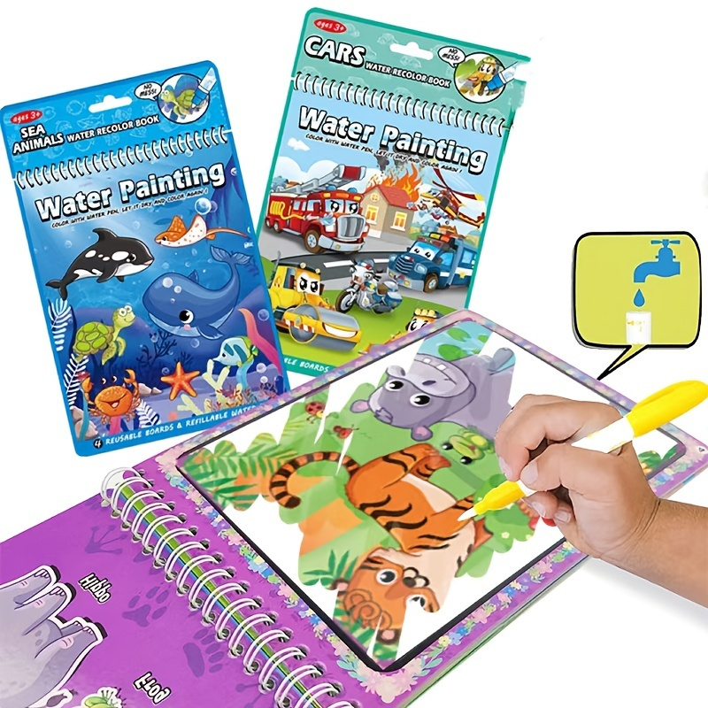 Water Coloring Books For Toddlers Reusable Water Reveal Activity Pads