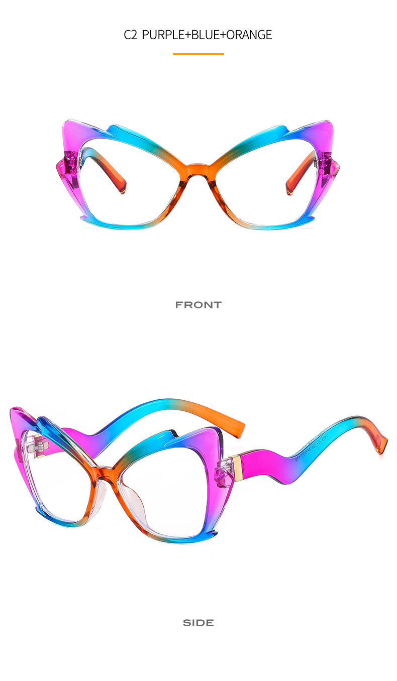 Rainbow Color Cat Eye Clear Lens Glasses For Women Fashion Glasses Frame  Blue Light Blocking Glasses - Temu Oman