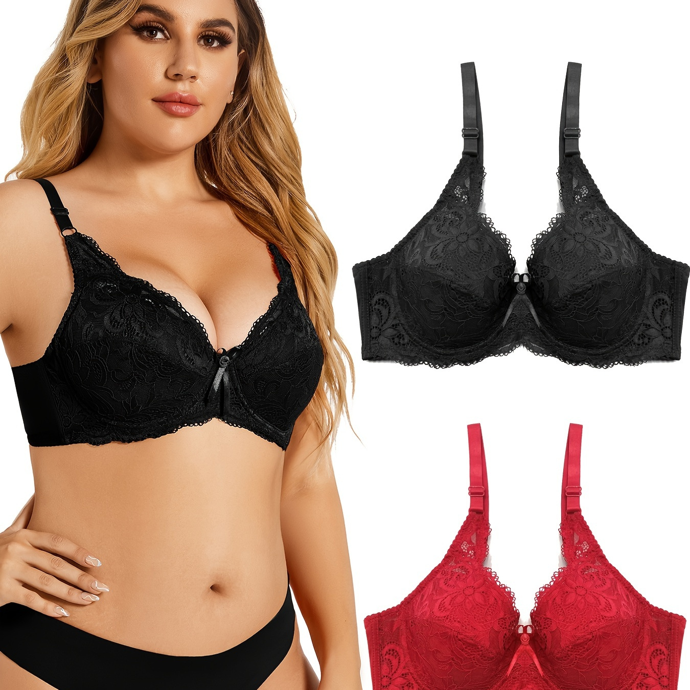 SHEKINI Women's Lace Bra and Panty Set Push Up Underwire Bra Set Lightly  Lined 2 Piece Lingerie Set : : Clothing, Shoes & Accessories