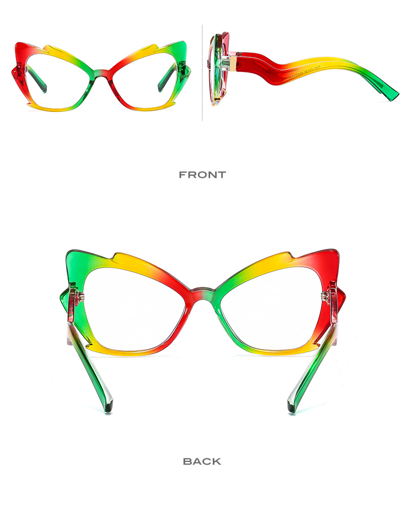 Rainbow Color Cat Eye Clear Lens Glasses For Women Fashion Glasses Frame  Blue Light Blocking Glasses - Temu Oman