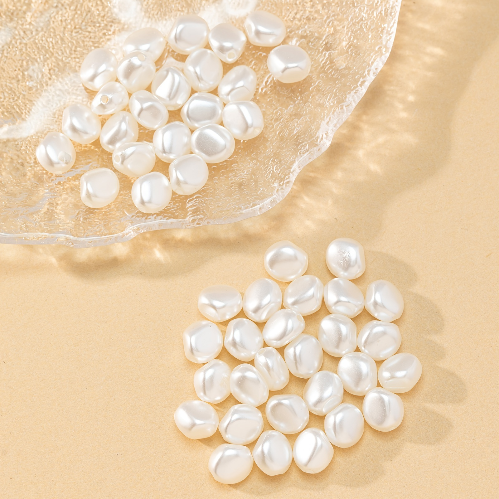 White Special shaped Artificial Pearl Beads Diy - Temu