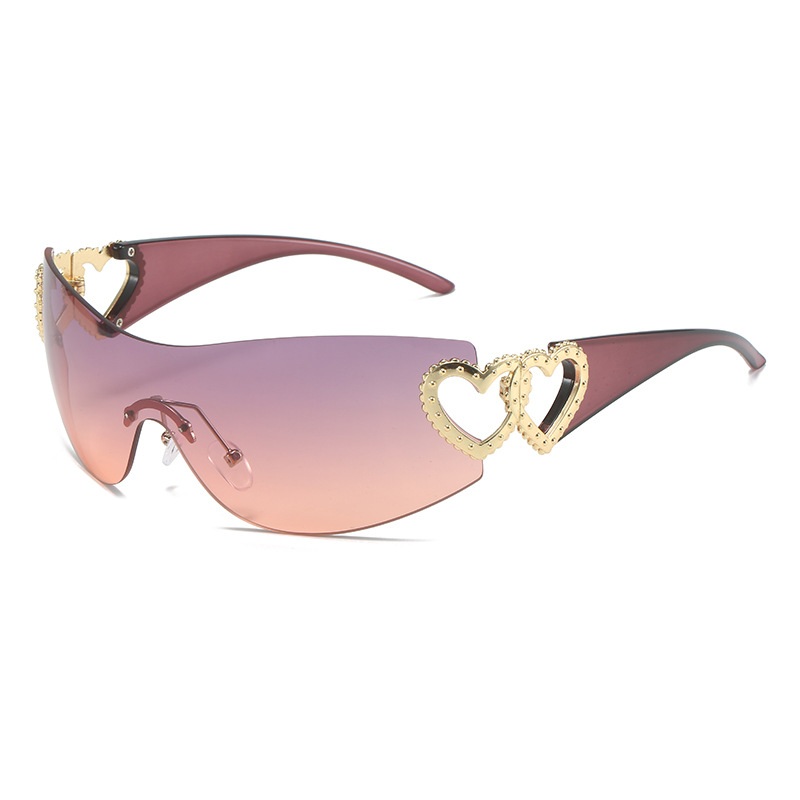 Gafas de sol de corazón - Dorado/Rosa - MUJER