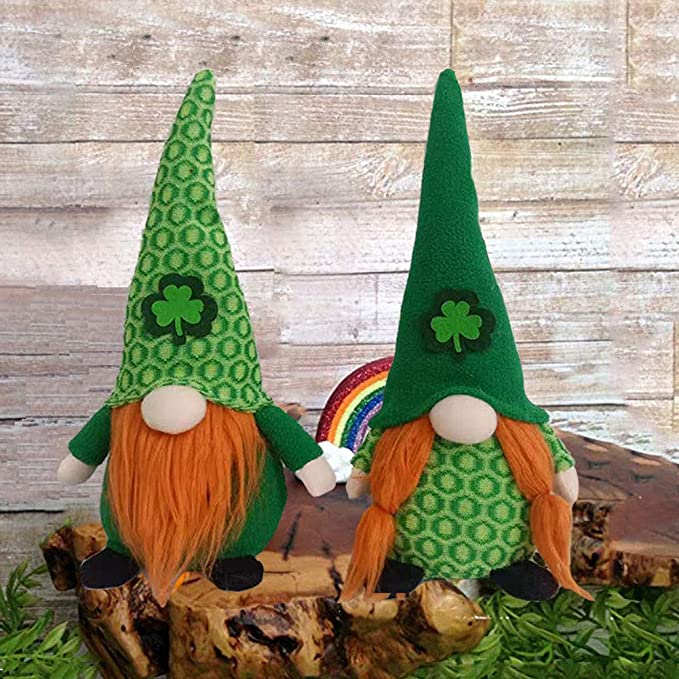 2 Pcs St Patrick's Day Gnomes Shamrock Gnomes Irish Gnomes Kitchen Decor  Swedish