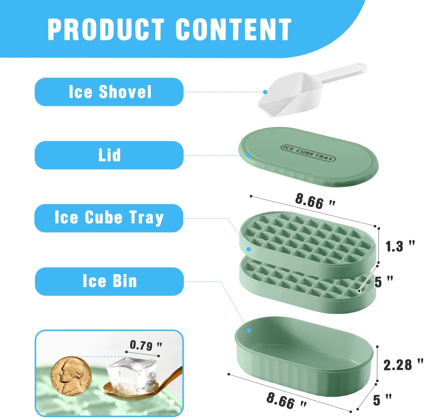 Ice Cube Tray For Refrigerator With Lid And Case Bpa Free - Temu