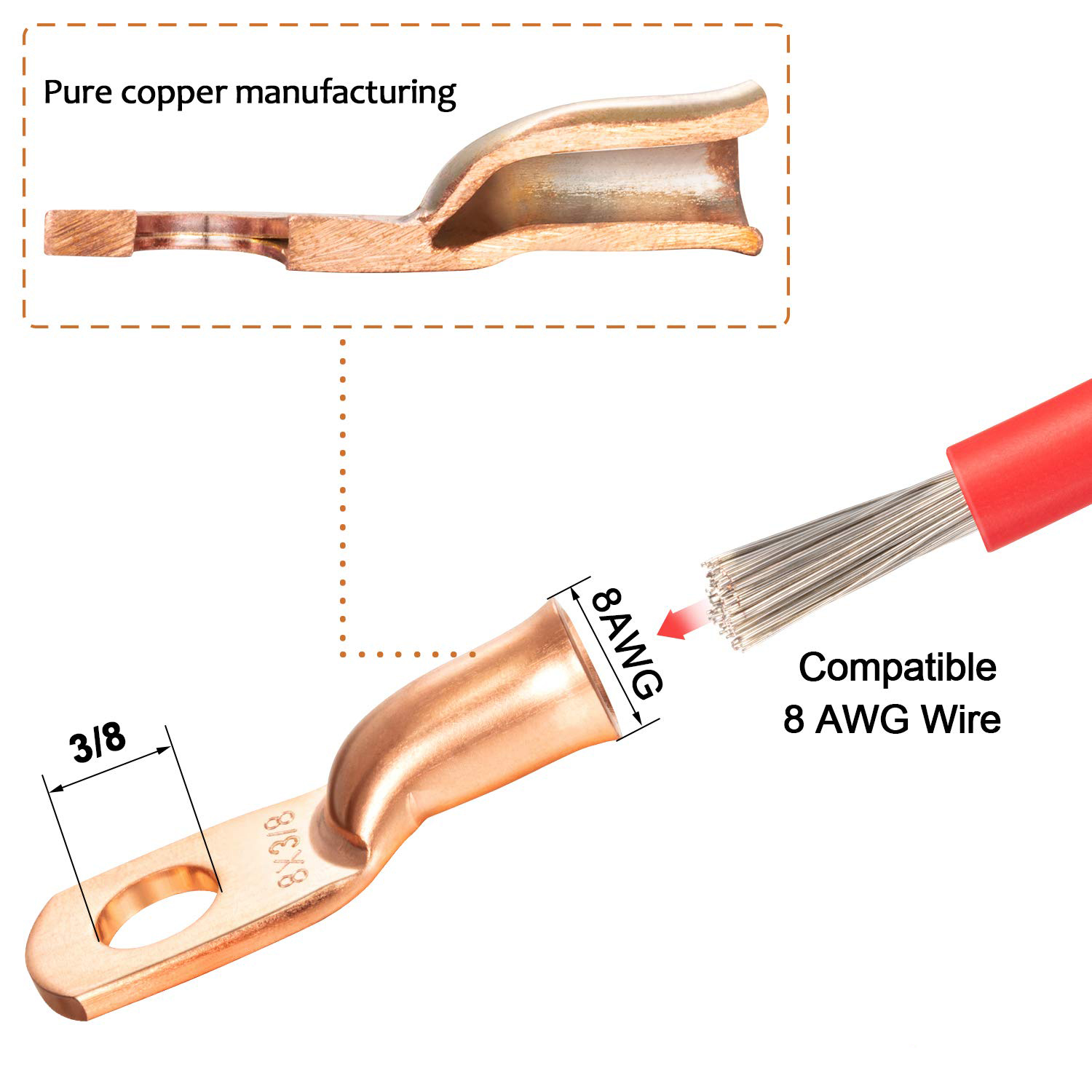 Round Copper Wire 8 Gauge .999 Pure Copper Wire 8 AWG 