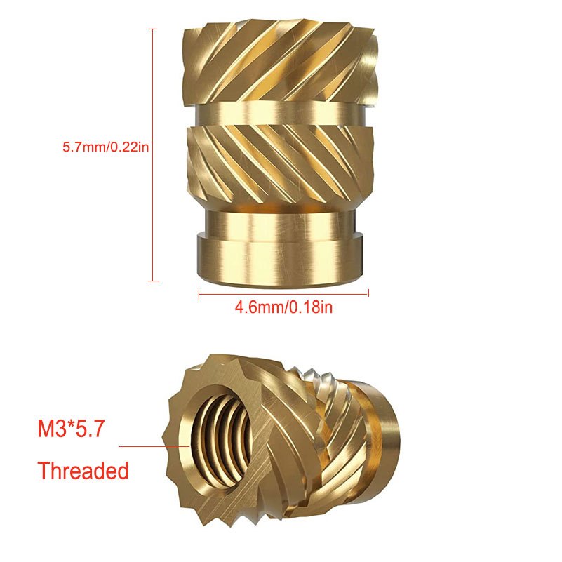100pcs 3d Brass Nuts Threaded Insert Knurled Brass Female Thread Knurled Heat Embedment Nut For 3d Printing Parts Laptop Automotive Plastic Shell M3 4 6x5 7mm | Check Out