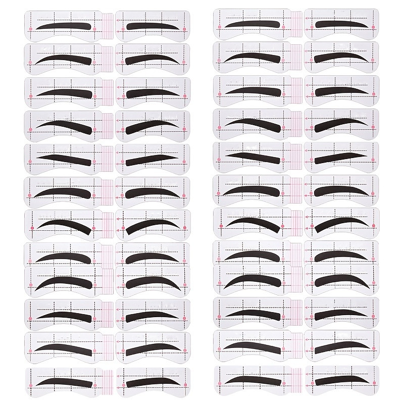 12 Style Eyebrow Stencil Template Kit Quick Eyebrow Card Set