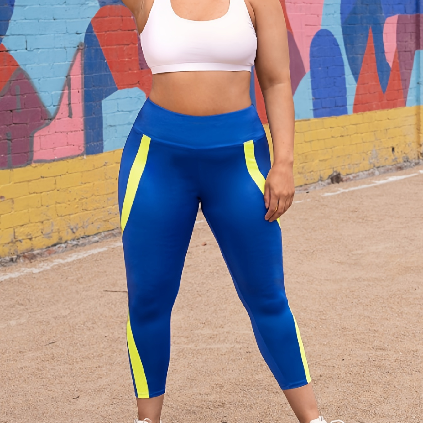 Plus Size Sports Leggings Calças Capri De Corrida De Yoga De - Temu Portugal