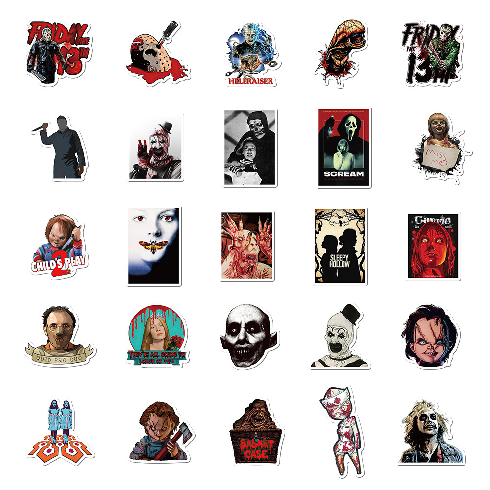 Horror Movie Combination Graffiti Waterproof Sticker Diy - Temu Australia