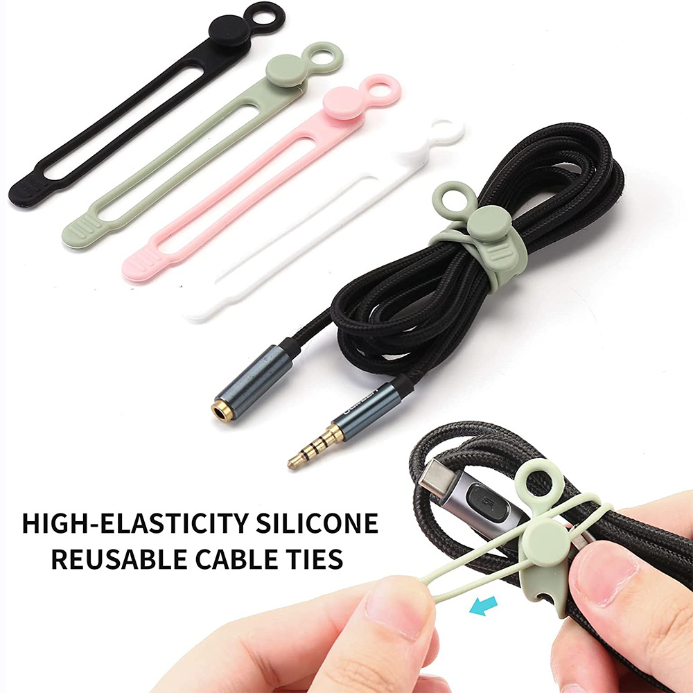 Silicone Cable Straps Wire Organizer For Earphone Usb Cable Computer
