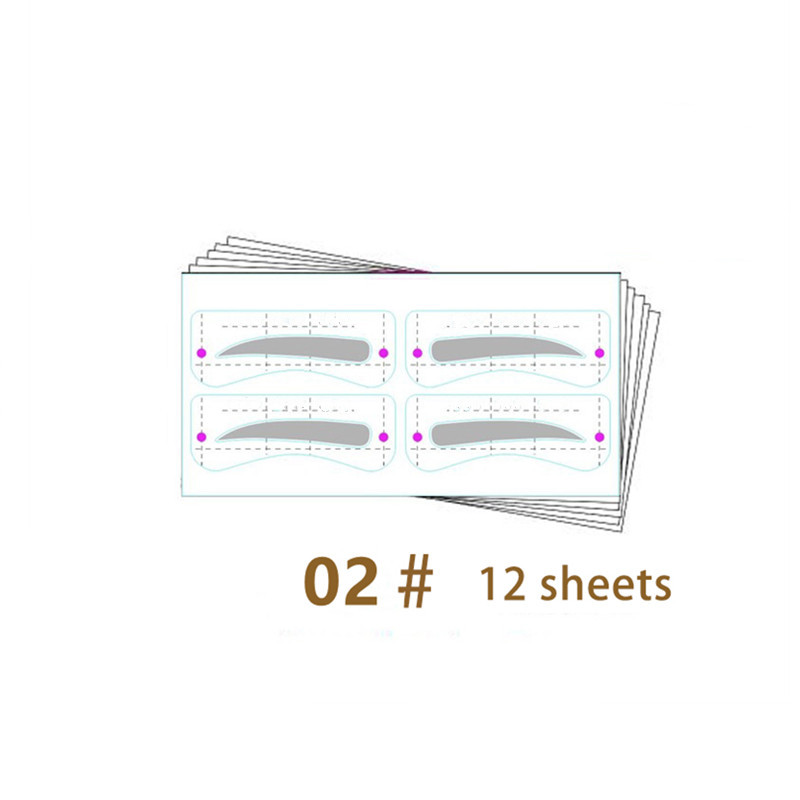 12 Style Eyebrow Stencil Template Kit Quick Eyebrow Card Set