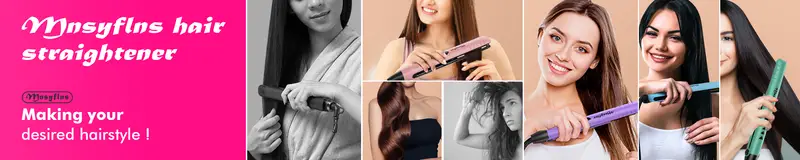 hair straightener hair straightener flat iron straightener and curling iron for all hairstyles fast heating with lcd display dual voltage adjustable temp gift for girls women purple details 0