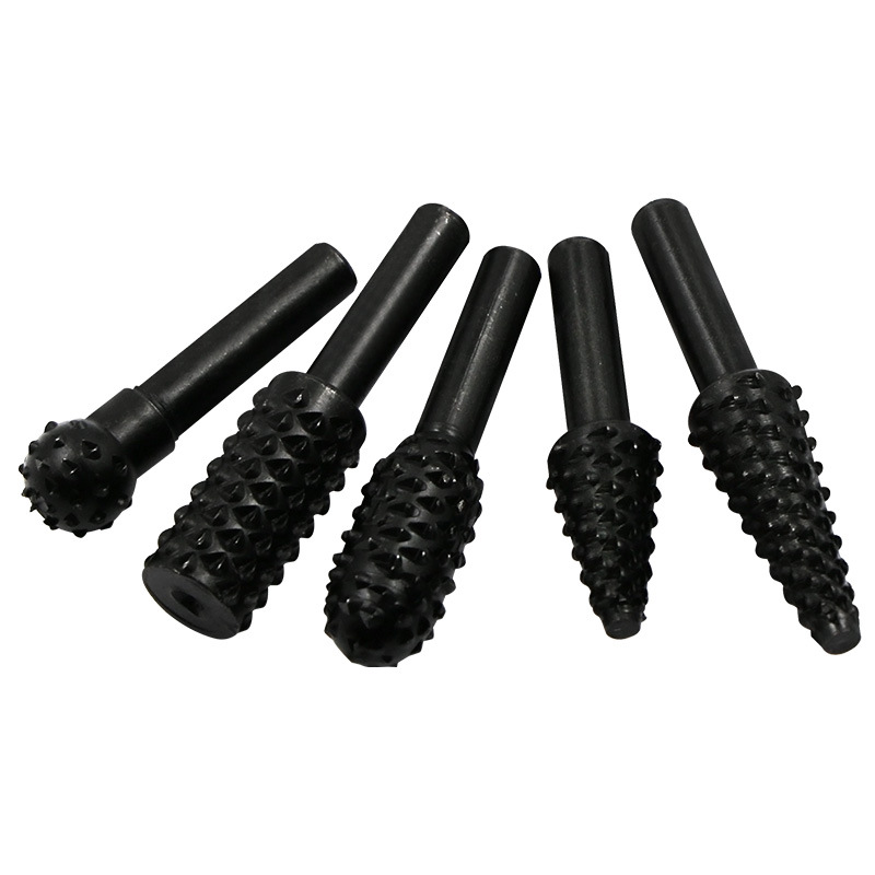 5PCS 1/4 Rotary Burrs Metal Steel Burr Drill Bits for Dremel Tool Wood  Carving