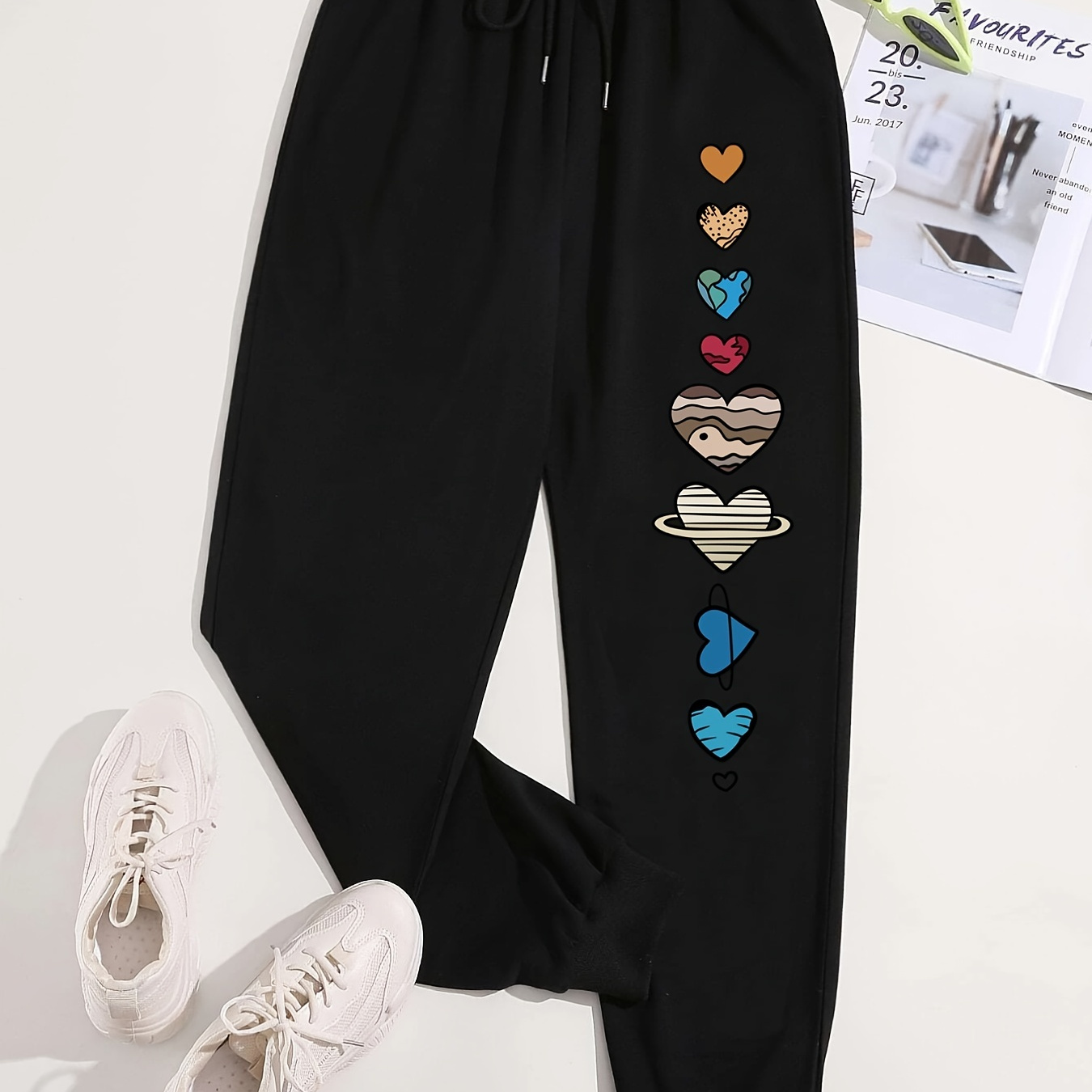 Graphic Print Sport Pants High Waist Casual Pants For All Season