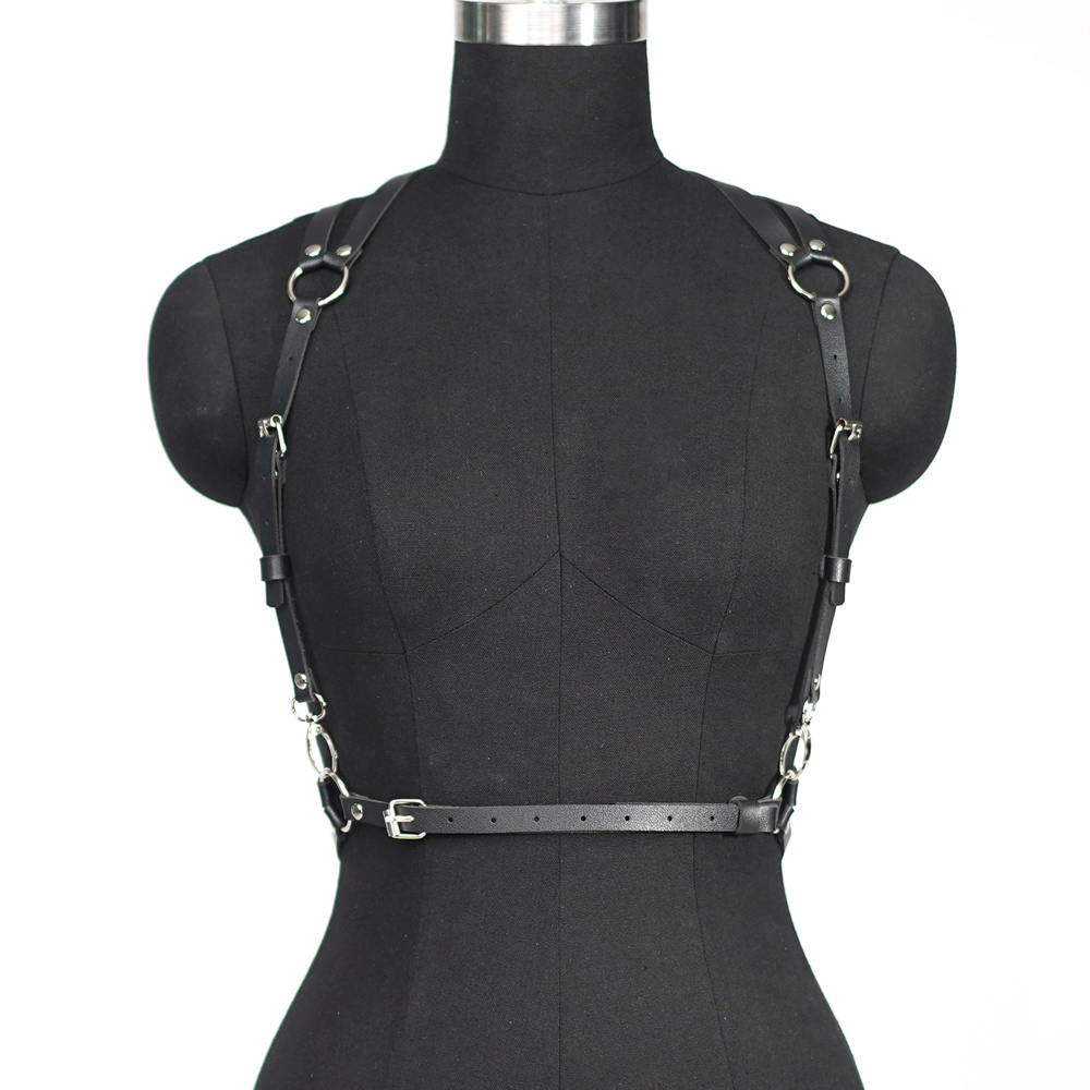 Gothic Heart PU Leather Harness Belt Chain - UrbanWearOutsiders