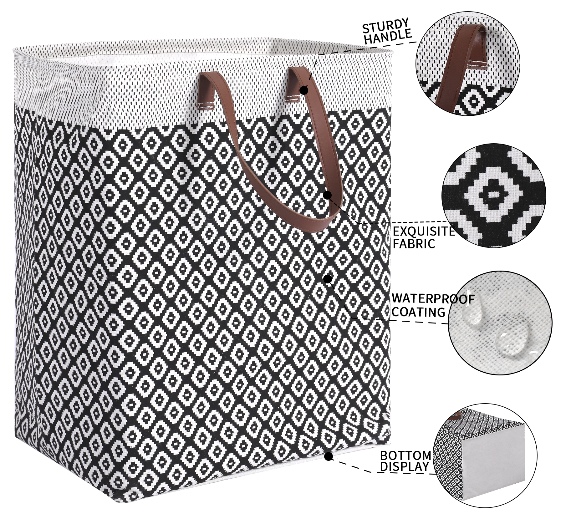 Folding Laundry Basket Soft Leather Handles Perfect Sorting Temu