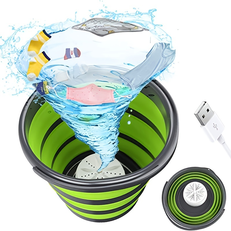 1pc Portable Mini Washing Machine Underwear And Clothing Folding Mini  Washing Machine Small Dormitory Rotating Wave Vibration Portable Laundry  Machine