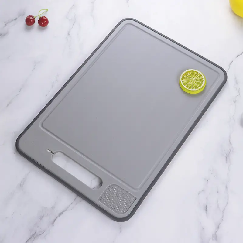 1pc double sided cutting board multifunctional food tray rapid thawing plate alloy steel grinding chopping board with knife sharpener for home kitchen details 3