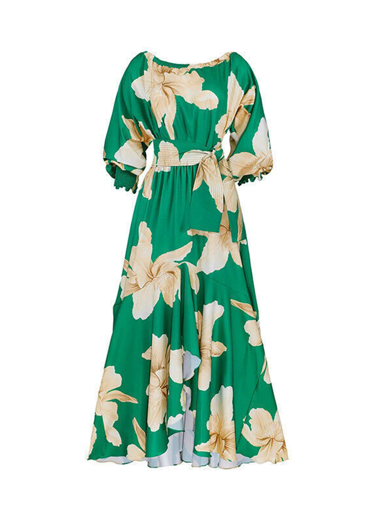 Women's Flowy Boho Dress | Long Sleeve Graffiti Print Lantern Sleeve Dress  | Loose Fit V-
