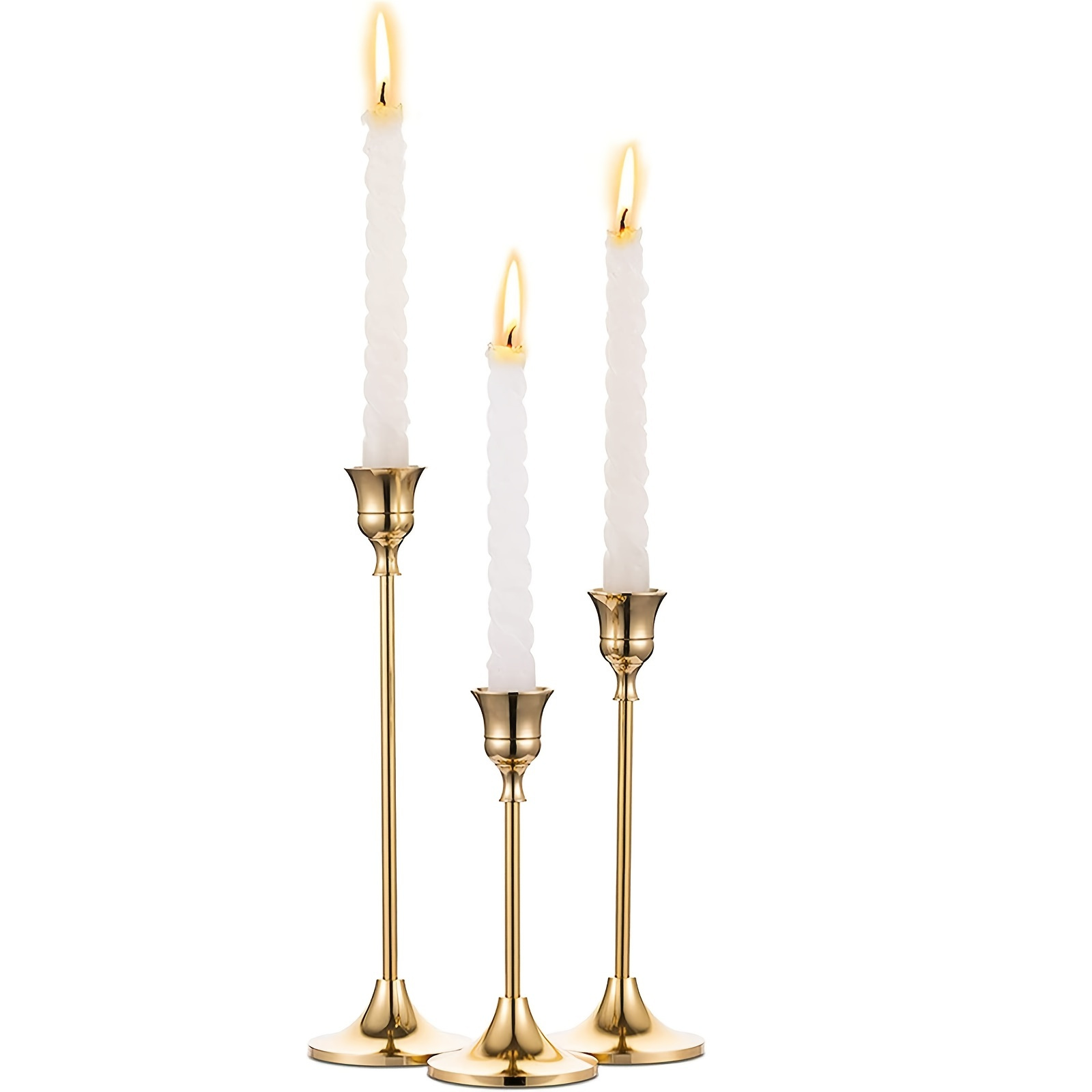 Tapered Candlesticks Candle Holders Brass Golden Candlestick - Temu