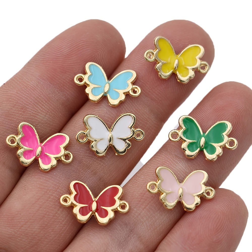 

Diy Handmade Craft 20pcs Gold Plated Enamel Butterfly Charms Pendants For Necklace Jewelry Making Bracelet