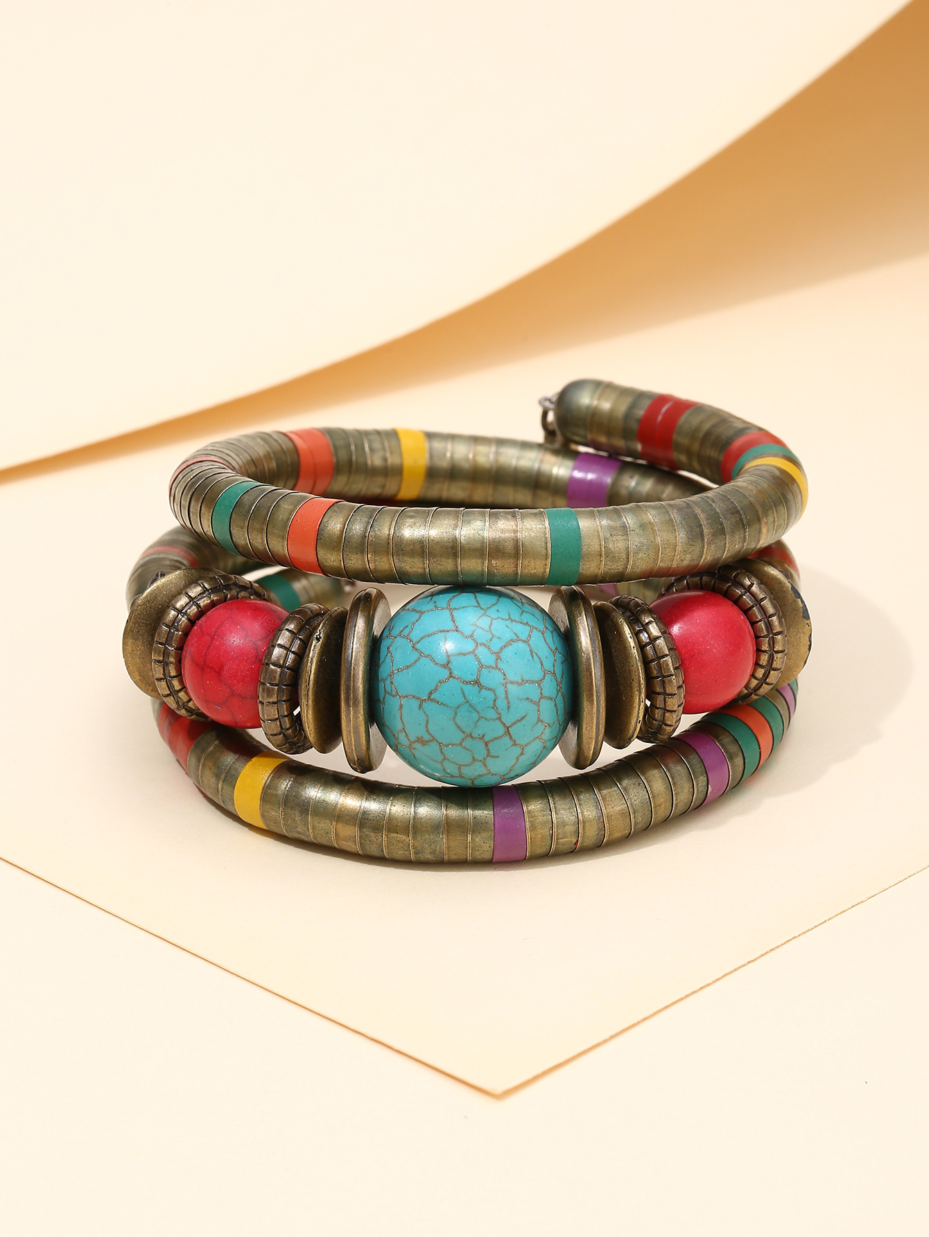 Vintage Bohemian Ethnic Style Chunky Wrapped Bangle African Temu