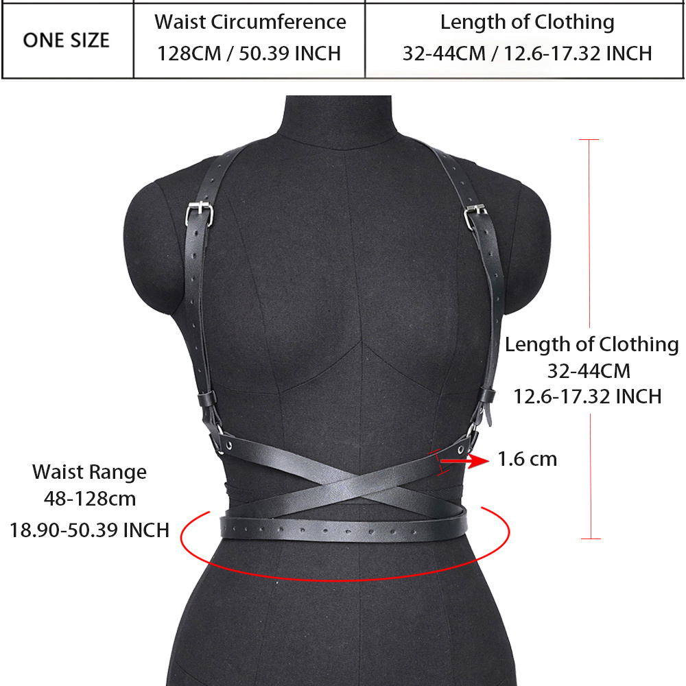 Fashion Faux Leather Vest Chest Sculpting Body Harness Strap Waist