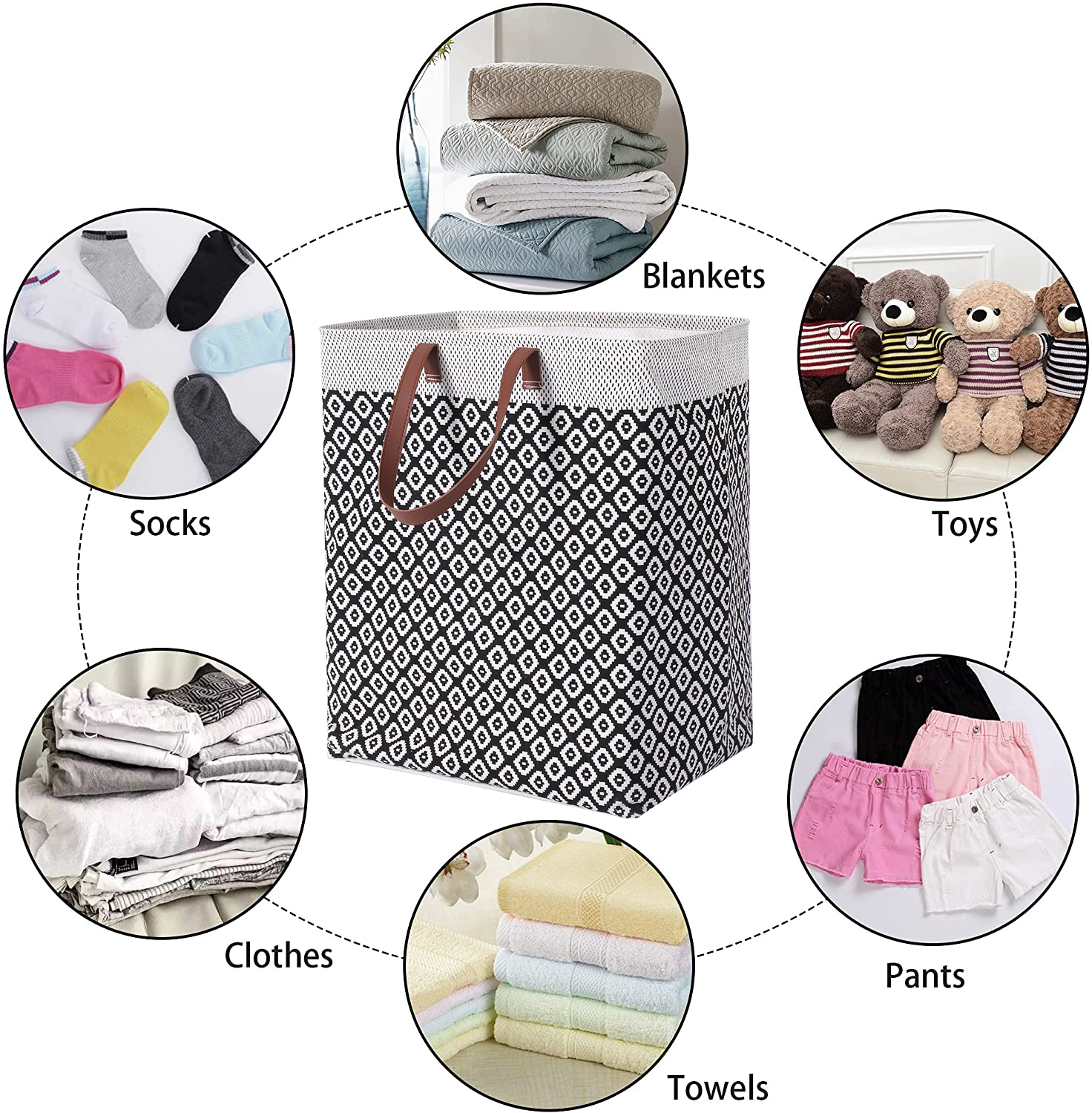 Folding Laundry Basket Soft Leather Handles Perfect Sorting Temu