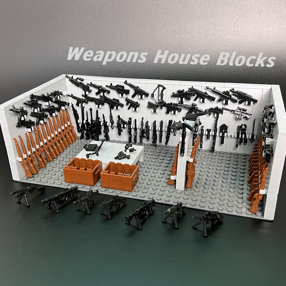 House Blocks Bricks, SWAT Army Guns Toys Set For Figure Accessories  Building Blocks Parts, DIY Construction Toys For Children Birthday  Christmas Gift Box