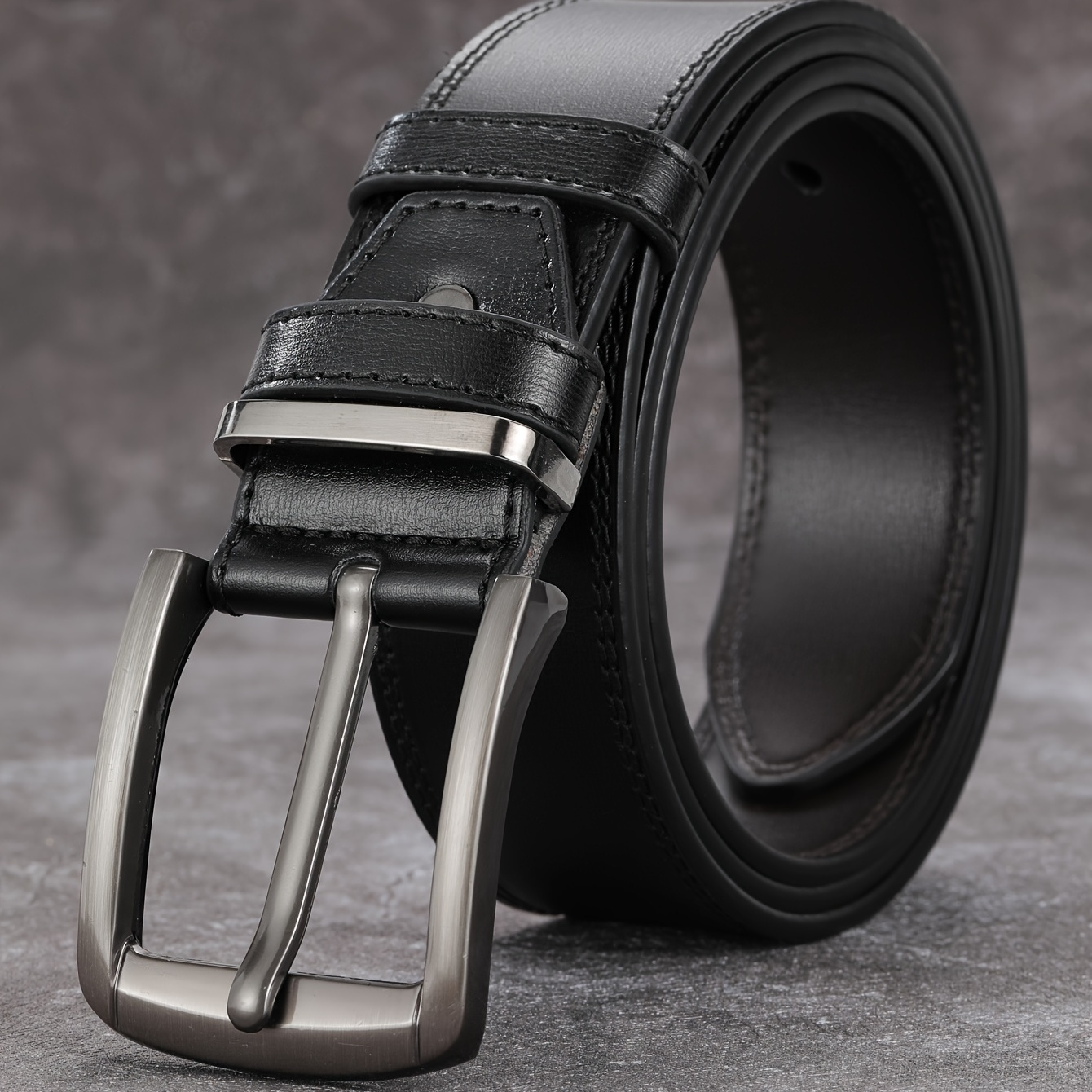 N/A Luxury Designer Belts for Men Classic Leather Pin Buckle Waist Male  Strap Black Belt for Jeans (Color : E, Size : 105cm)