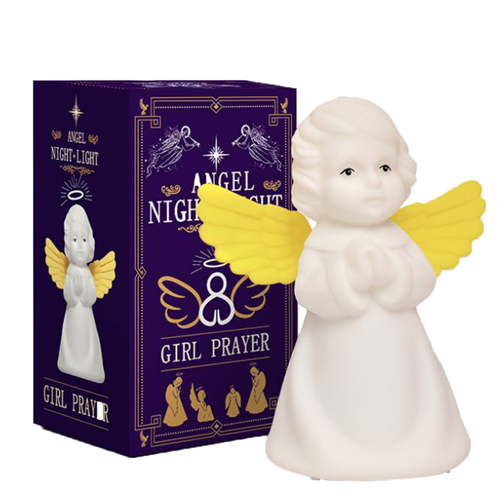 white soft angel night light