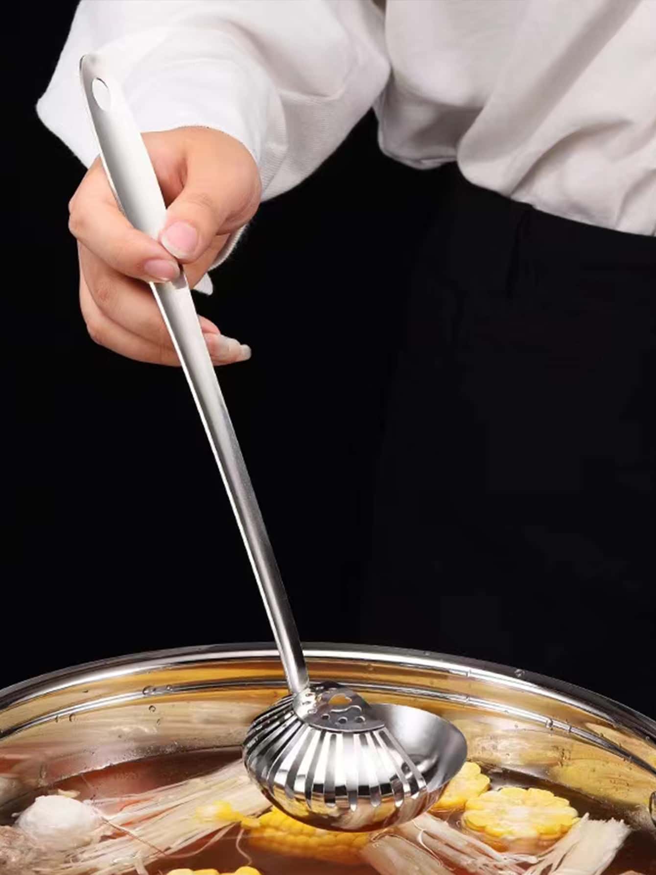 Stainless Steel Hangable Hot Pot Ladle Slotted - Temu