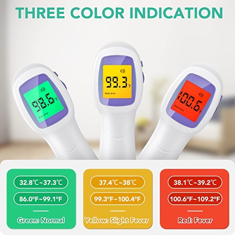 Non-Contact Infrared Forehead Thermometer for Adults and Children with  Digital Display, Instant Reading and Fever Alarm