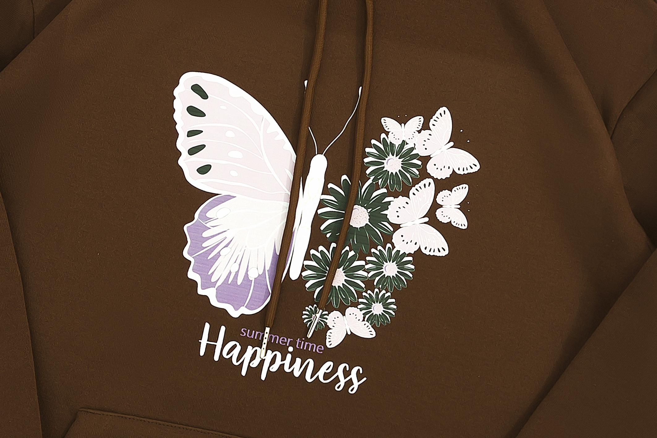 Fashion Butterfly Flower Letter Print Casual Sweatshirt - Temu