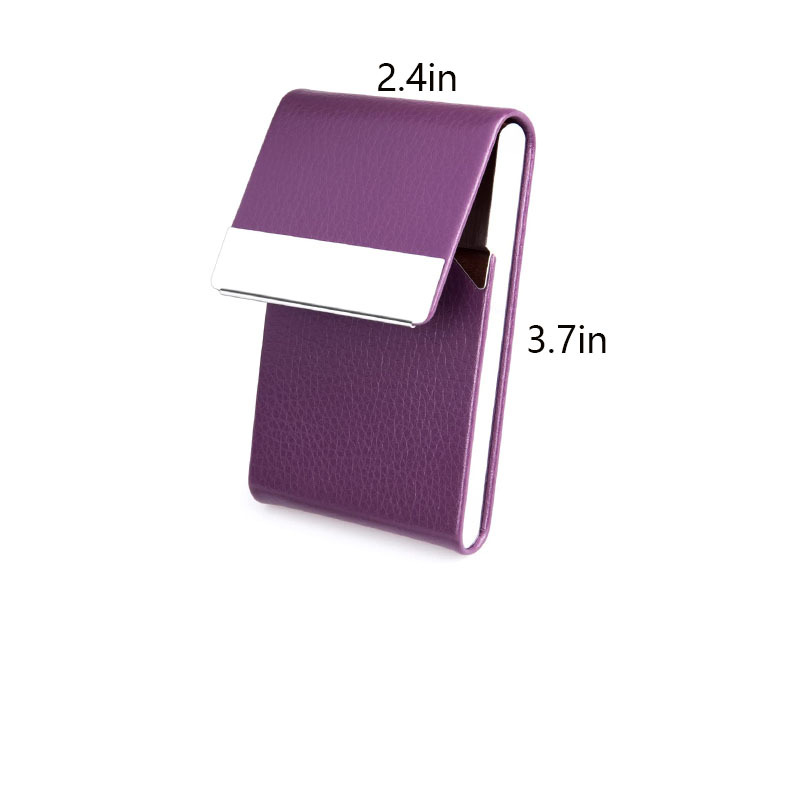 PU Leather Business Card Holder-Professional Pocket Wallet, Magnetic Closure