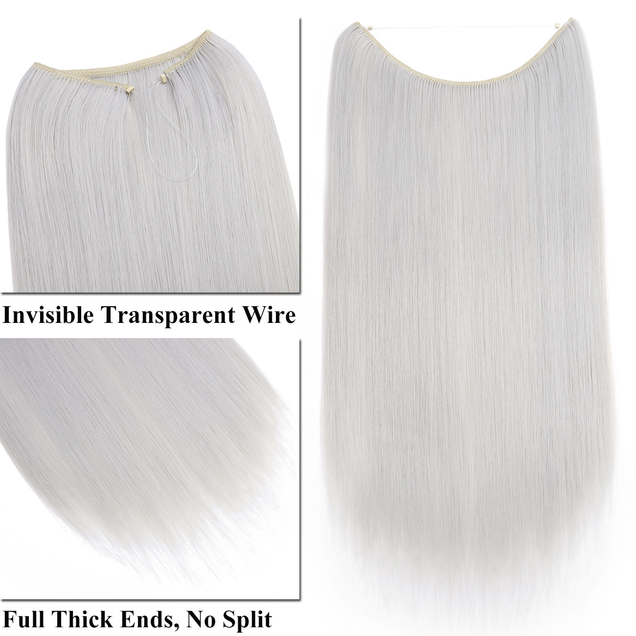 Mädchen Stirnband Mit Haarverlängerung – 30 Cm Lange Perücke, Synthetisch, Glatt, Für Urlaubsfotos & Styling, In 4 Farben
