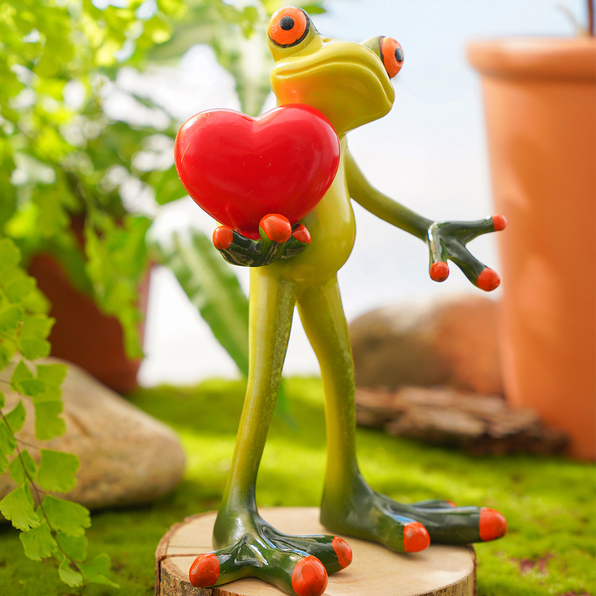 Cartoon Funny Frog Home Decoration Frog Statue Resin Craft - Temu