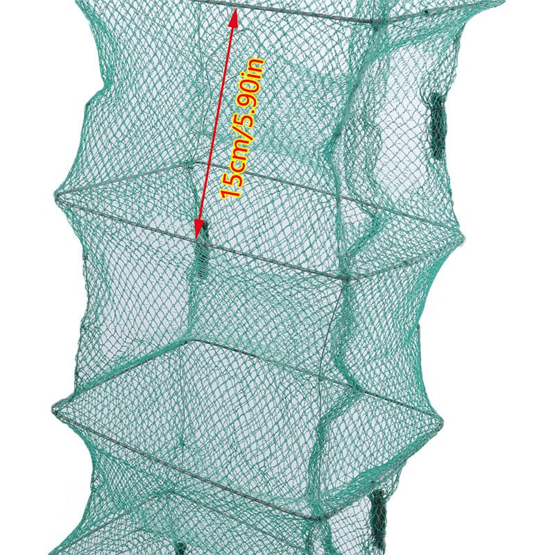 Fishing Net Fishing Tackle Folding Portable Net Cage Boat Fishing  Accessories Three Float Ball Cast Net (Color : Green Size